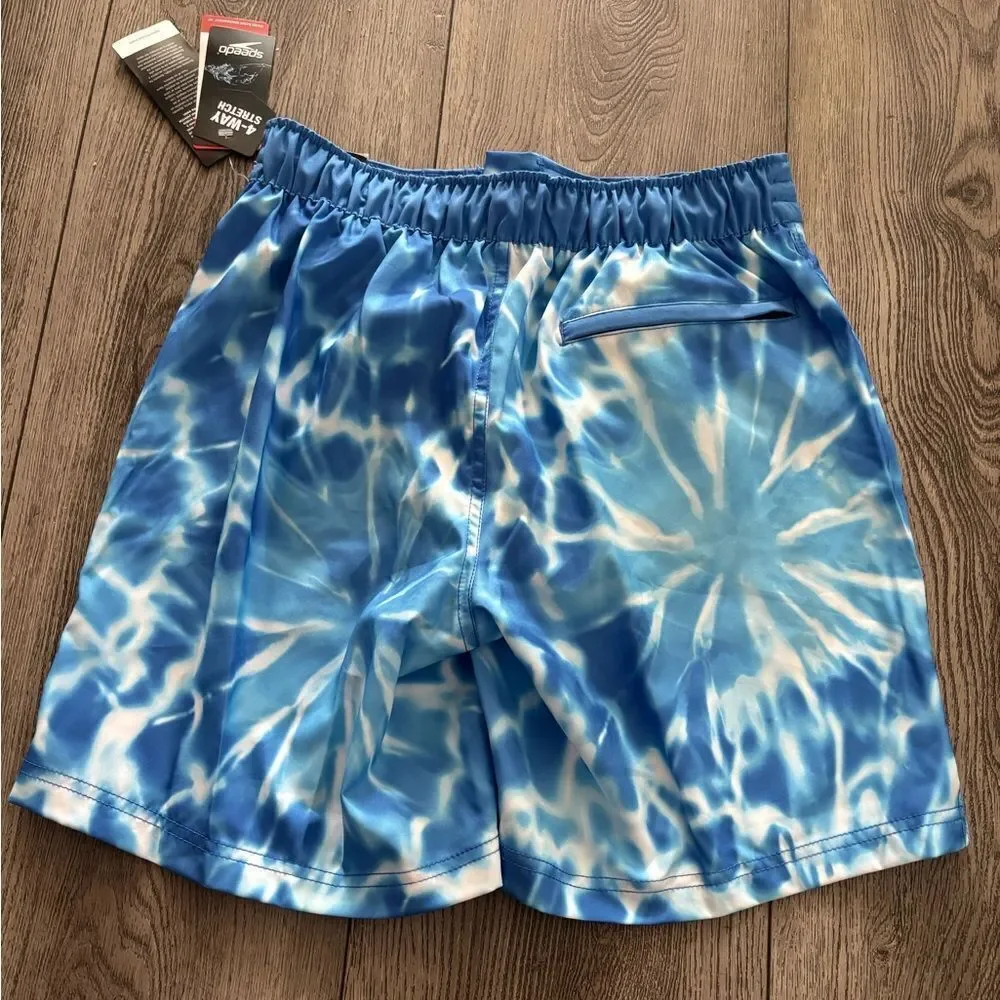 Speedo Men's Ocean Blue Tie-Dye Board Shorts